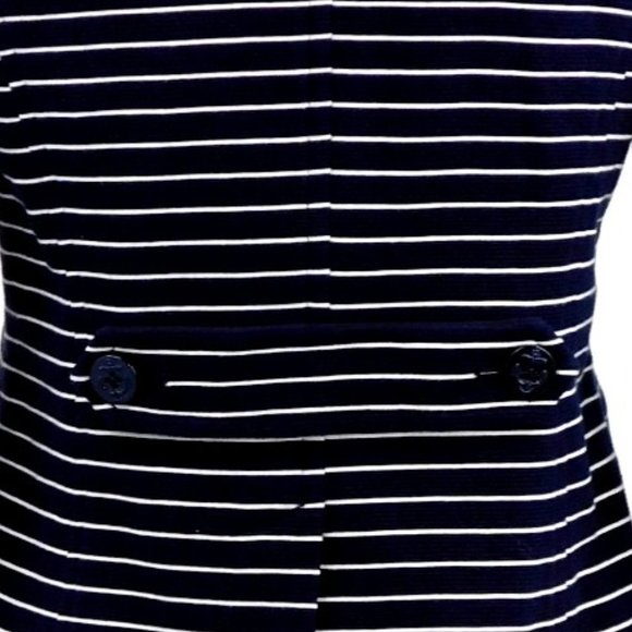 Talbots Nautical Navy Blue/White Striped Blazer - Picture 8 of 10